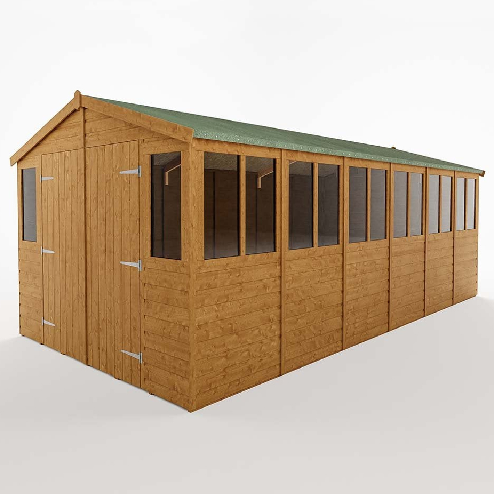 Stroden Wooden Garden Apex Workshop In Honey Brown 9x18