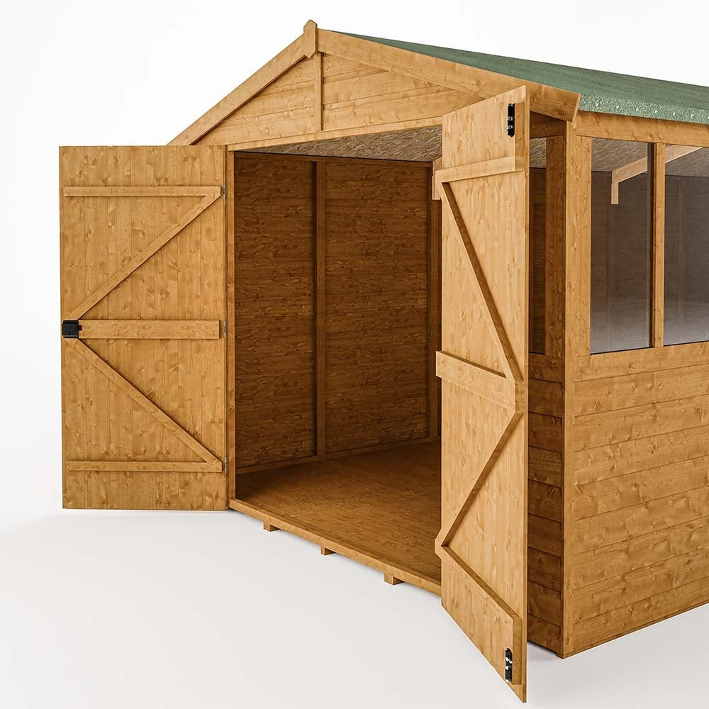 Stroden Wooden Garden Apex Workshop In Honey Brown 9x18