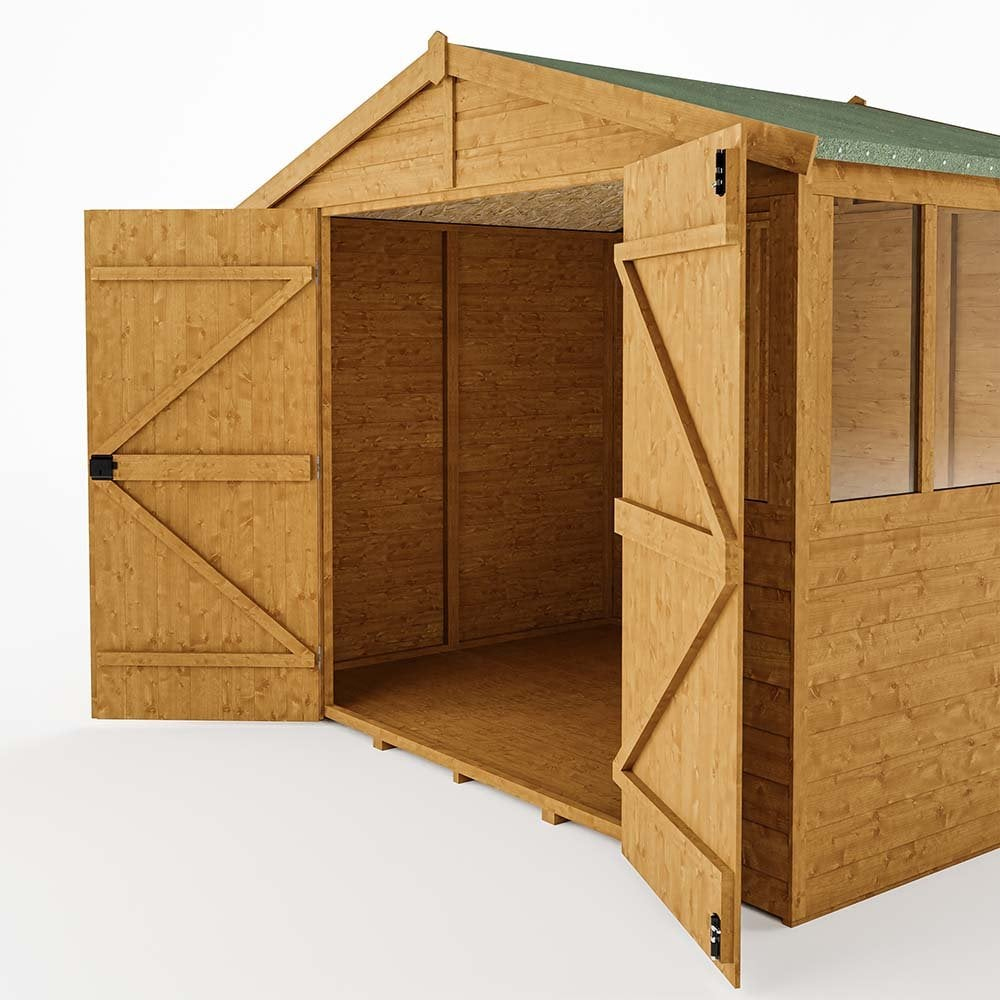 Stroden Wooden Garden Apex Workshop In Honey Brown 9x6
