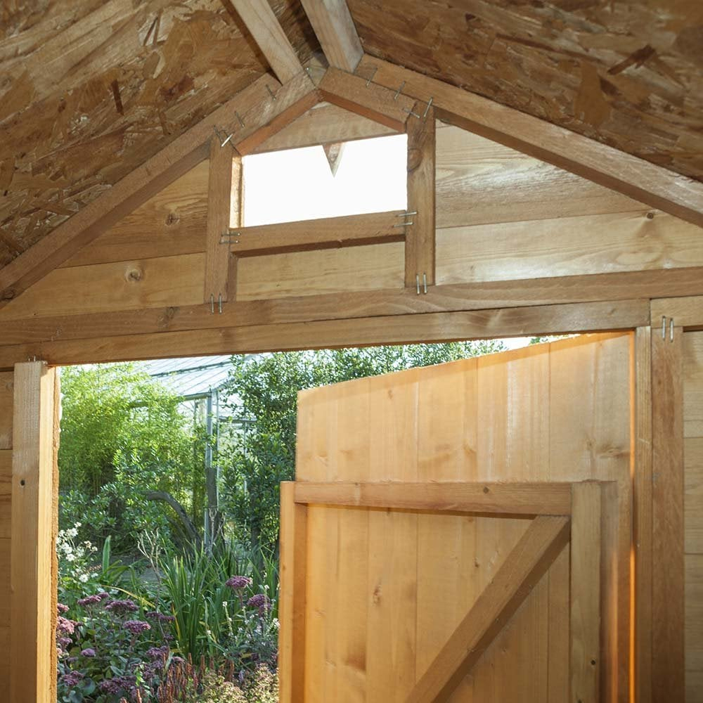 Stroden Wooden Garden Security Apex Shed In Honey Brown 6x4
