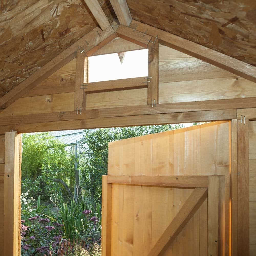 Stroden Wooden Garden Security Apex Shed In Honey Brown 7x5