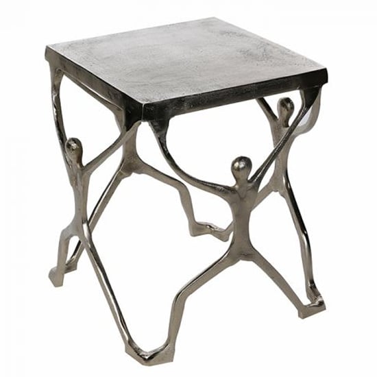 Photo of Strong aluminium side table in antique silver