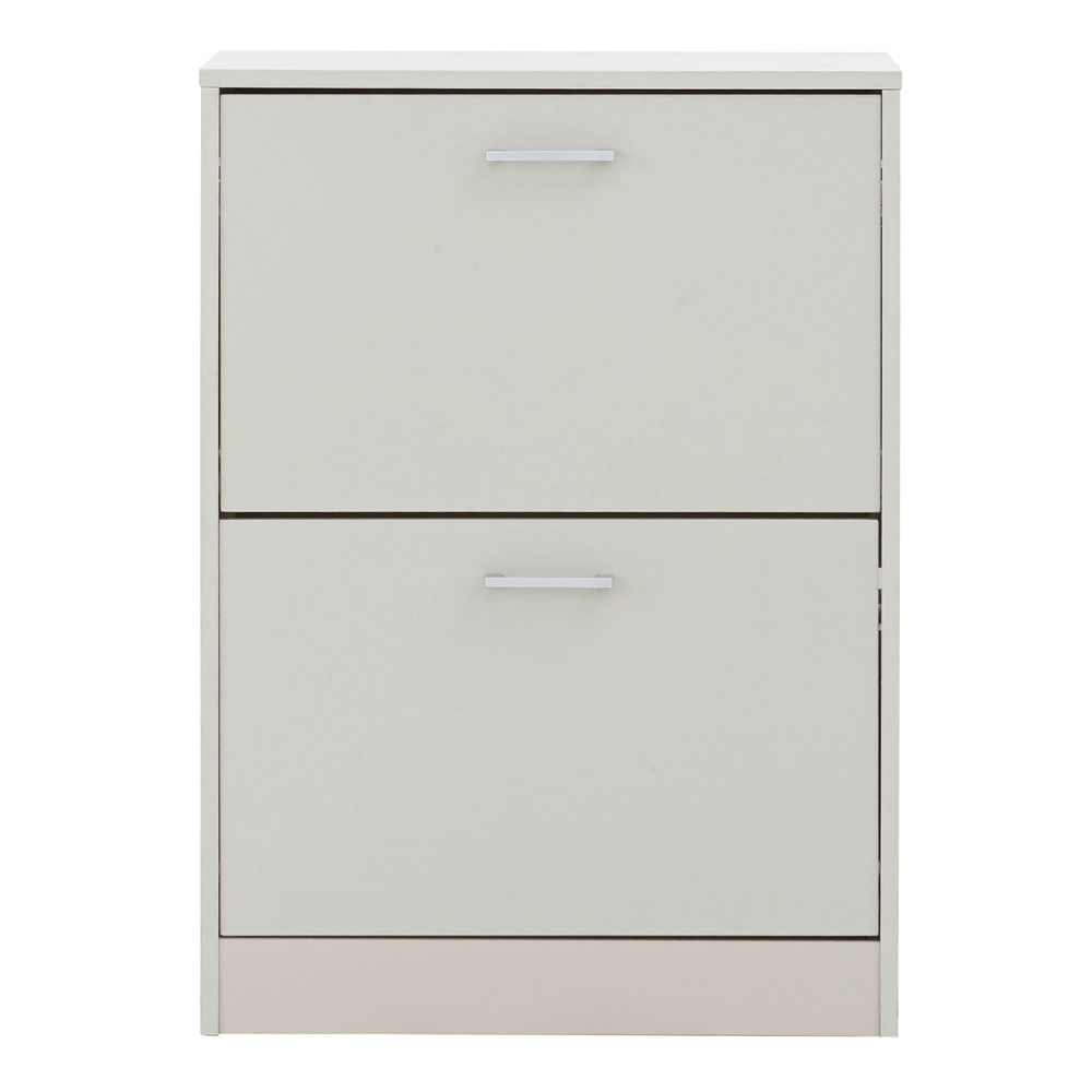 Strood Wooden Shoe Storage Cabinet With 2 Flap Doors In Grey
