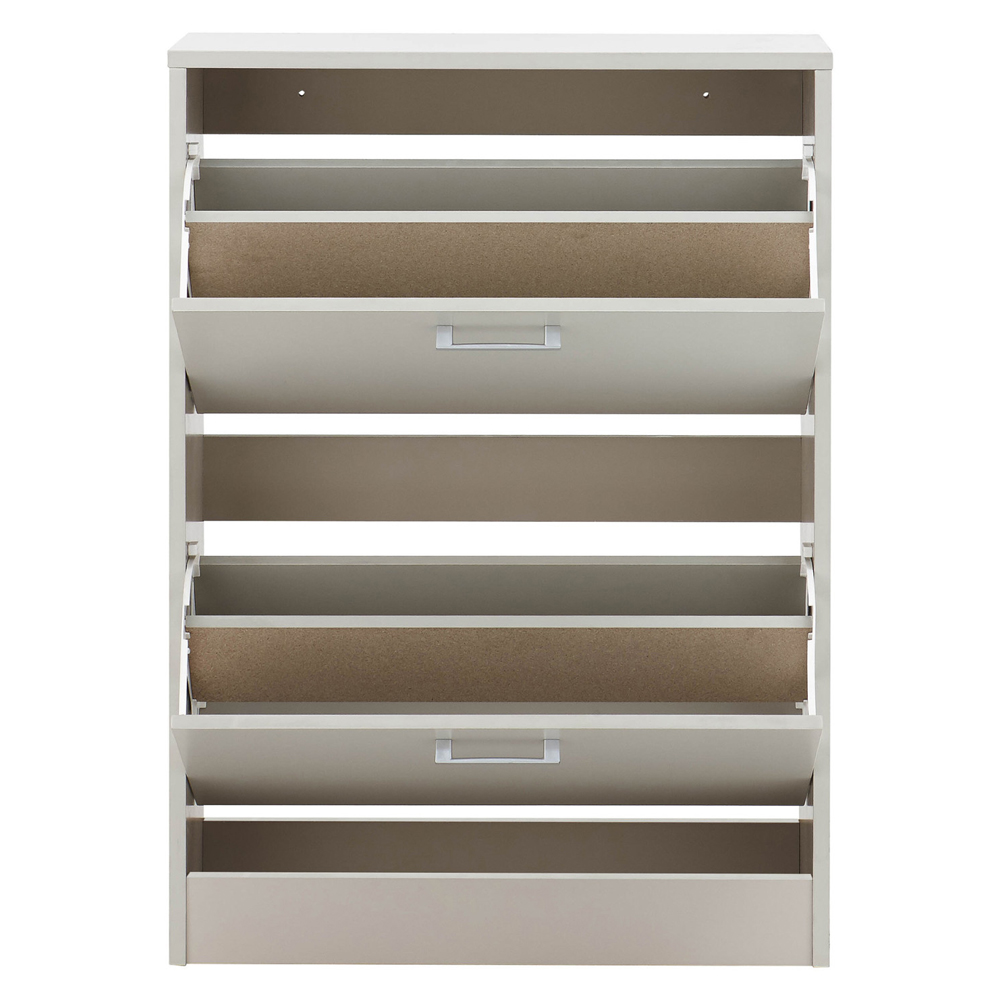 Strood Wooden Shoe Storage Cabinet With 2 Flap Doors In Grey