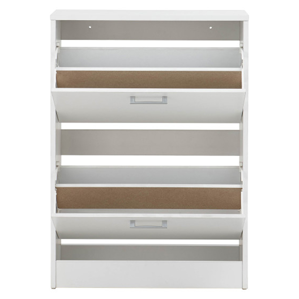 Strood Wooden Shoe Storage Cabinet With 2 Flap Doors In White
