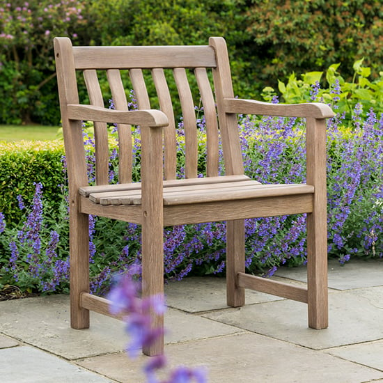 Photo of Strox outdoor broadfield wooden armchair in chestnut