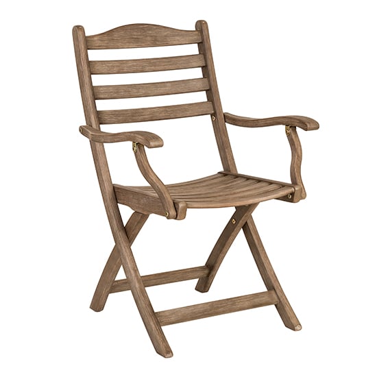 Photo of Strox outdoor folding wooden armchair in chestnut