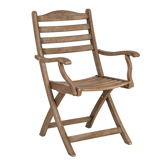 Strox Outdoor Folding Wooden Armchair In Chestnut thumbnail