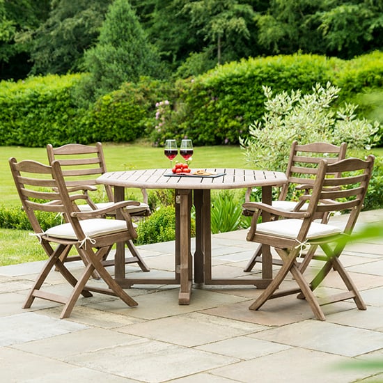 Read more about Strox outdoor gateleg dining table with 4 folding armchairs