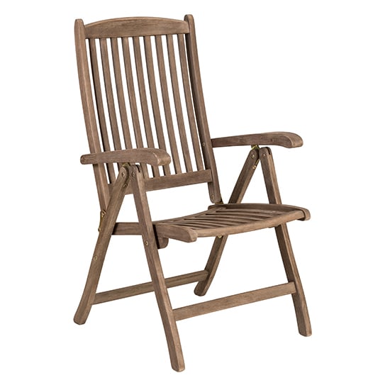Product photograph of Strox Outdoor Wooden Recliner Armchair In Chestnut from Furniture in Fashion