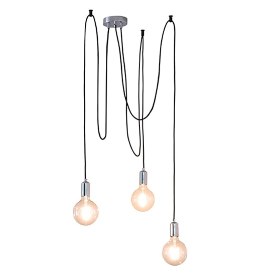 Product photograph of Studio 3 Lights Ceiling Pendant Light In Chrome from Furniture in Fashion