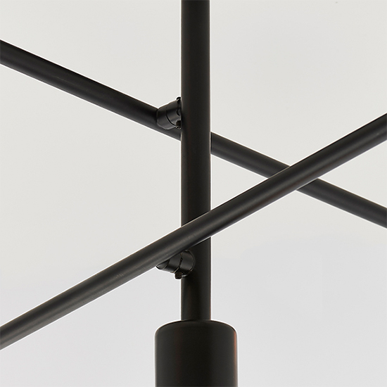 Studio 5 Lights Semi Flush Ceiling Light In Matt Black