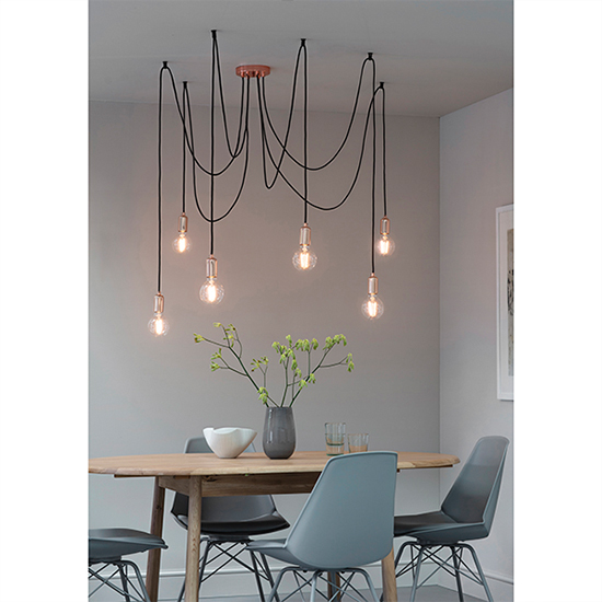 Studio 6 Lights Ceiling Pendant Light In Copper
