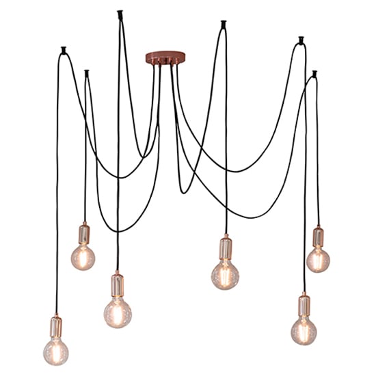 Product photograph of Studio 6 Lights Ceiling Pendant Light In Copper from Furniture in Fashion