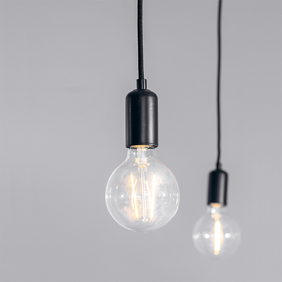 Studio 6 Lights Ceiling Pendant Light In Matt Black