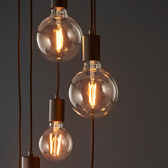 Studio 6 Lights Round Ceiling Pendant Light In Matt Black