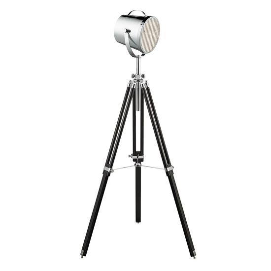 Studio Chrome Shade Adjustable Floor Lamp In Black_2