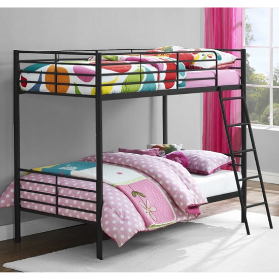 Read more about Burg metal convertible single over single bunk bed in black