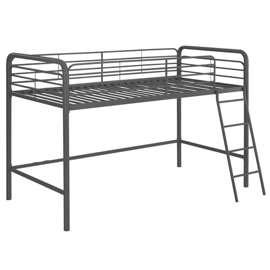 Burg Metal Single Mid Sleeper Bunk Bed In Black