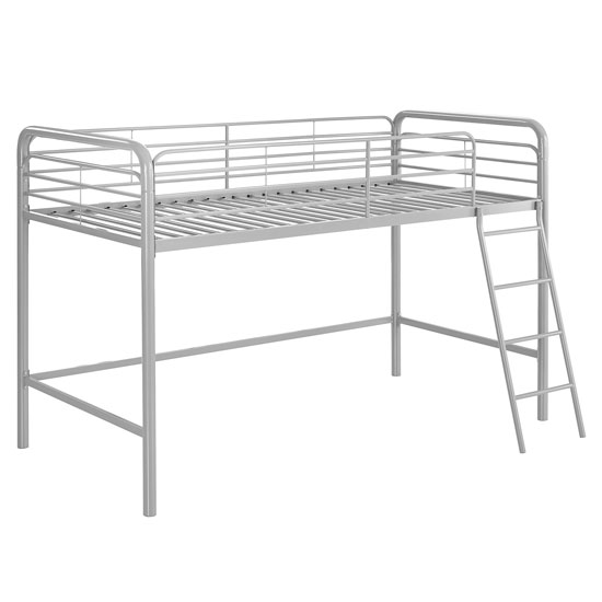 Burg Metal Single Mid Sleeper Bunk Bed In Silver Grey