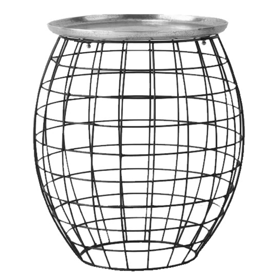 Read more about Sturgis round metal side table in antique silver