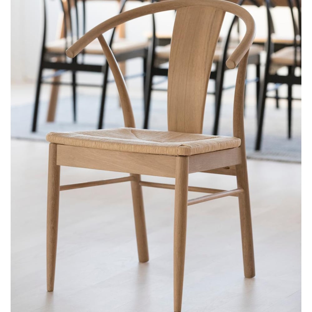 Sturgis Off White Oak Wooden Dining Chairs In Pair
