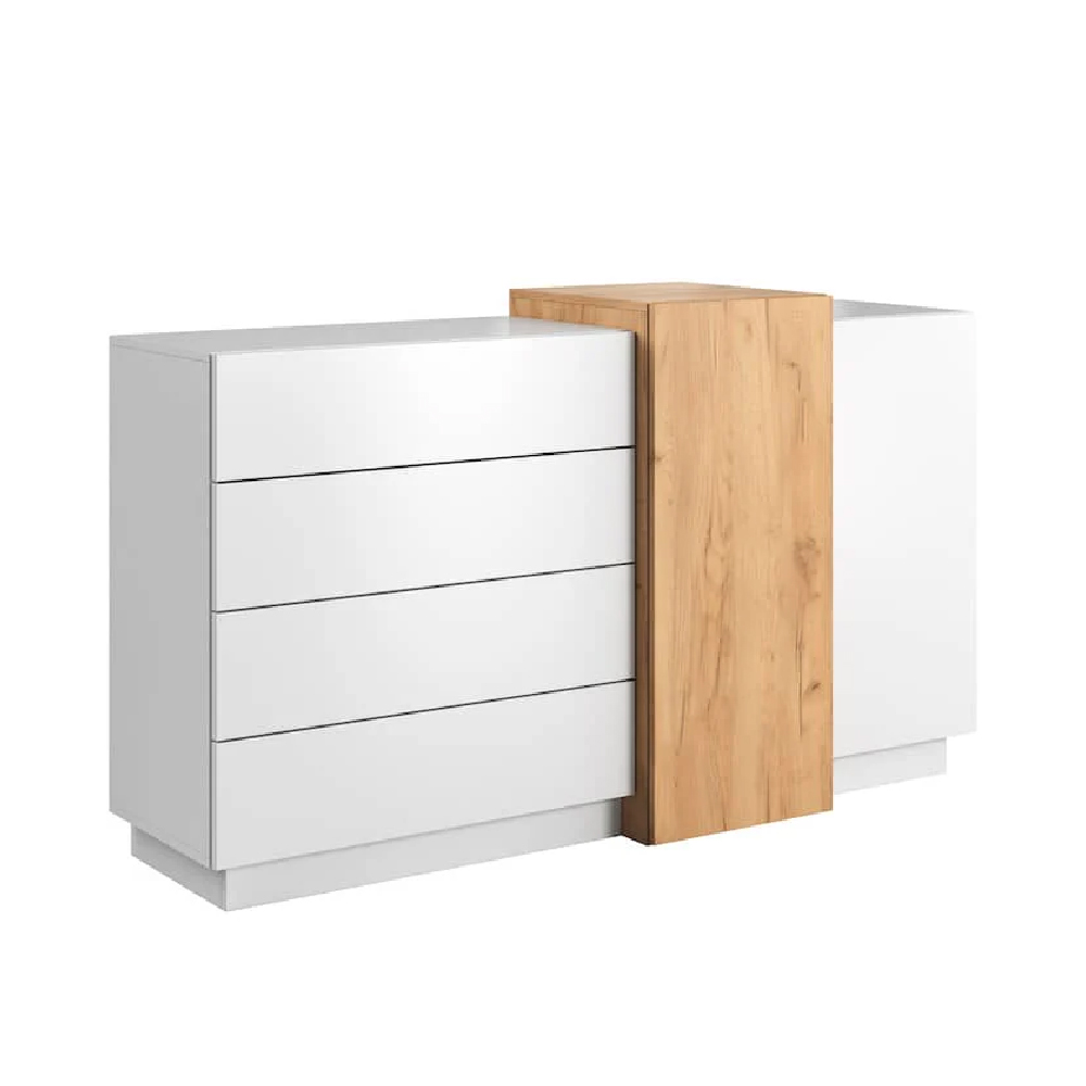 Sturgis Wooden Sideboard With 2 Doors 4 Drawers In White And Oak