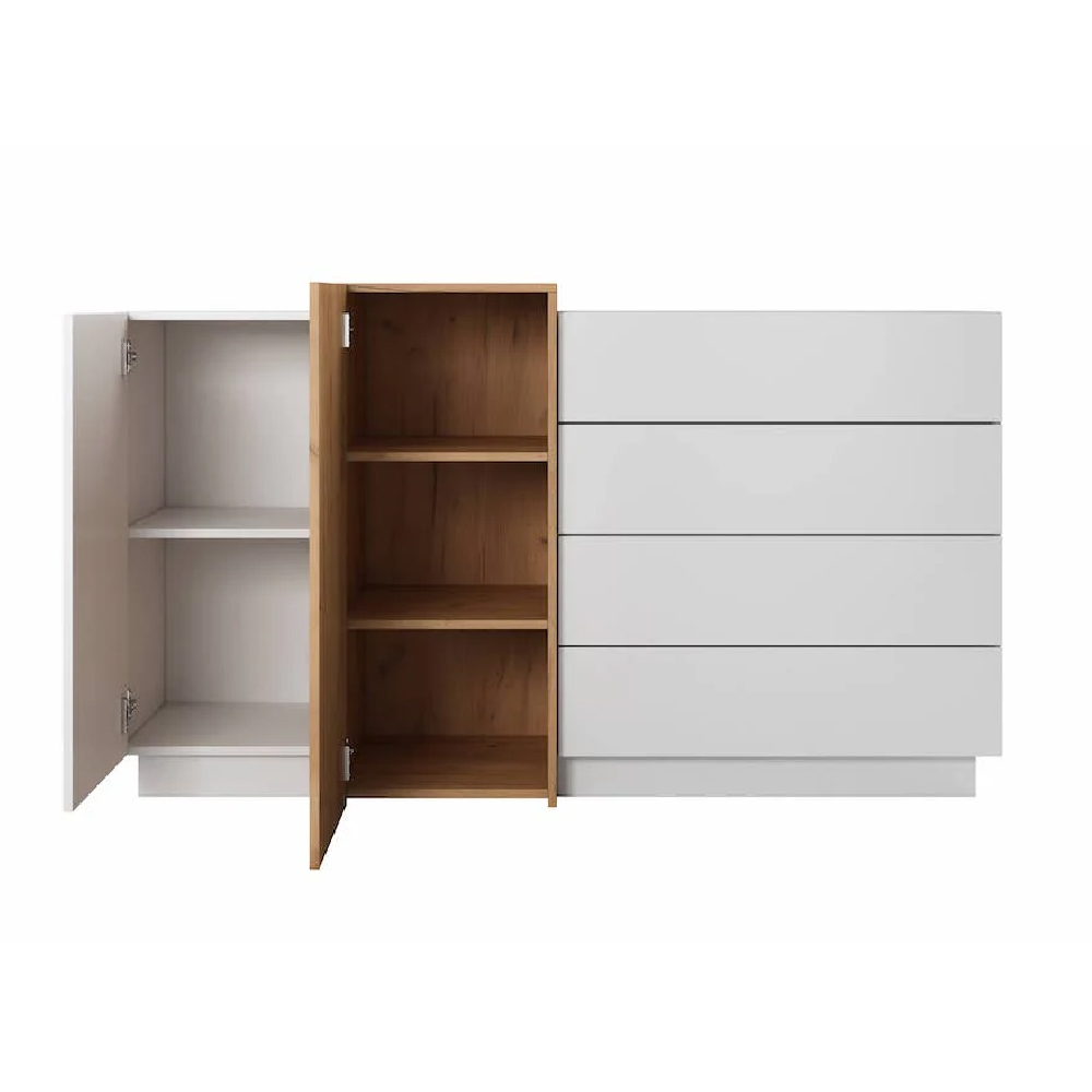 Sturgis Wooden Sideboard With 2 Doors 4 Drawers In White And Oak