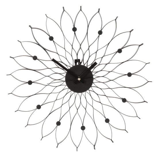 Read more about Styria contemporary floral design wall clock in black