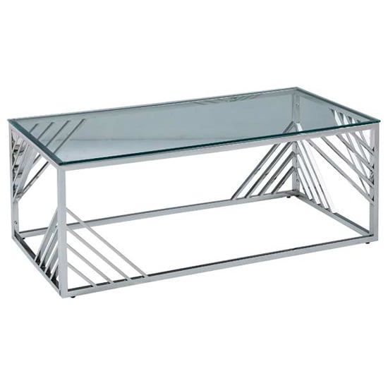 Sucre Glass Coffee Table With Chrome Frame