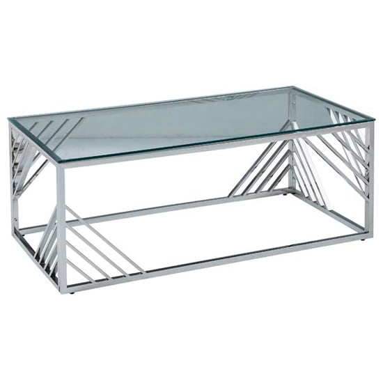 Read more about Sucre glass coffee table with chrome frame