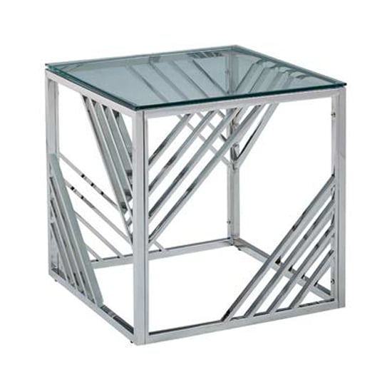 Read more about Sucre glass end table with chrome frame