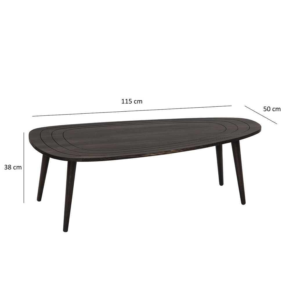 Suelo Oval Beech Wood Coffee Table in Anthracite