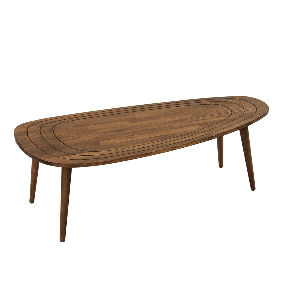 Suelo Oval Beech Wood Coffee Table in Walnut