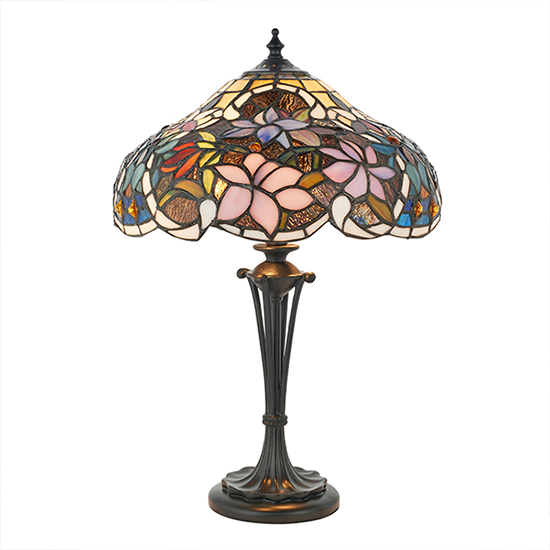 Sullivan Small Tiffany Glass Table Lamp In Dark Bronze_2
