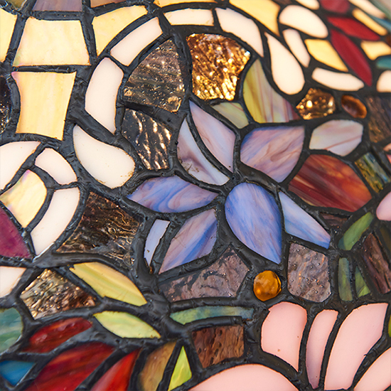 Sullivan Small Tiffany Glass Table Lamp In Dark Bronze