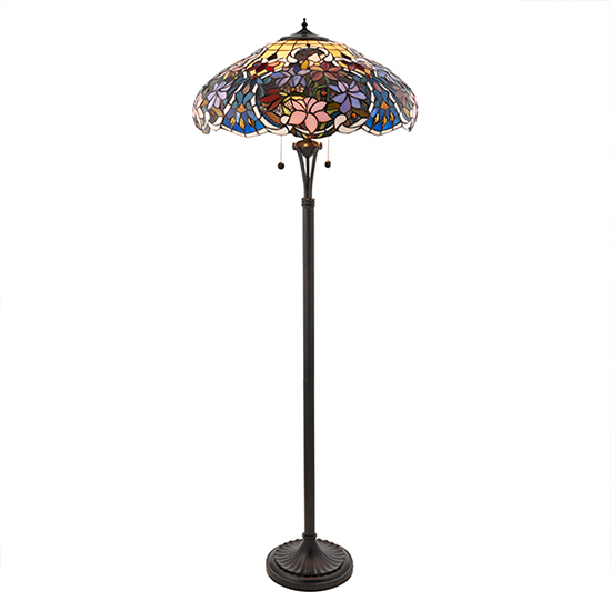 Sullivan Tiffany Glass Floor Lamp In Dark Bronze_2