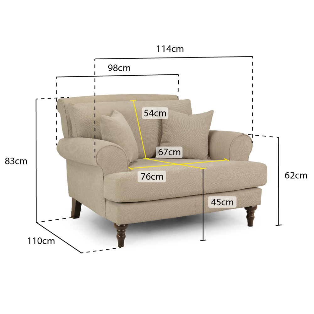 Summerfield Fabric 1 Seater Sofa In Beige