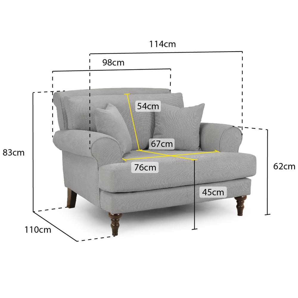 Summerfield Fabric 1 Seater Sofa In Grey