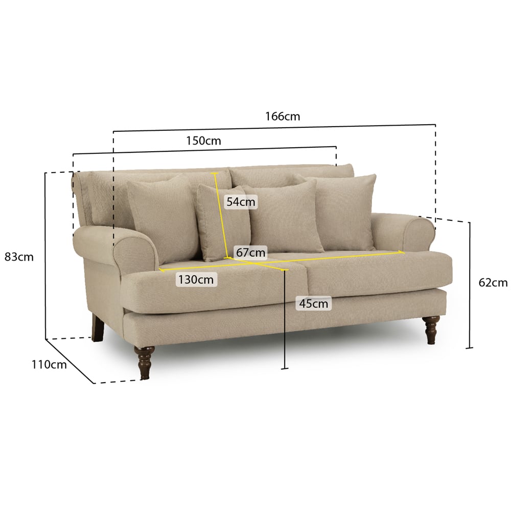Summerfield Fabric 2 Seater Sofa In Beige