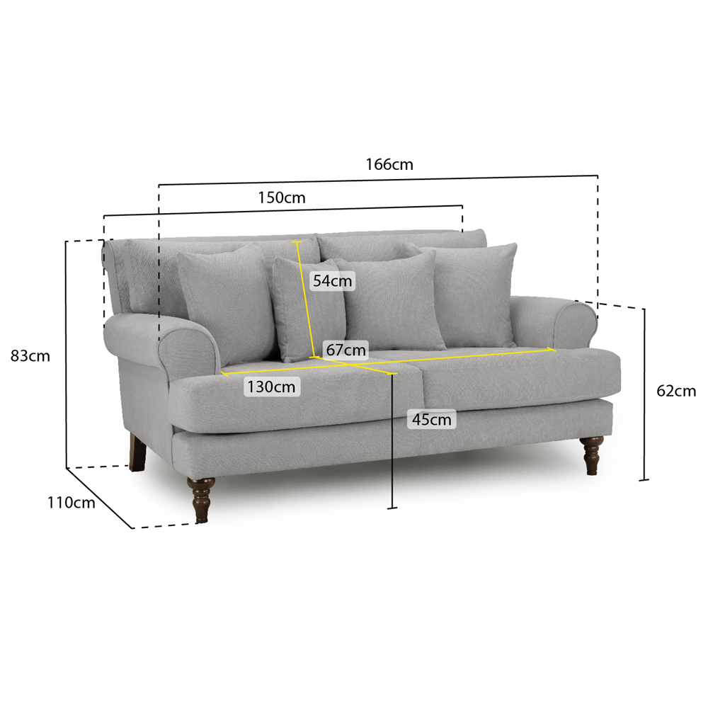 Summerfield Fabric 2 Seater Sofa In Grey