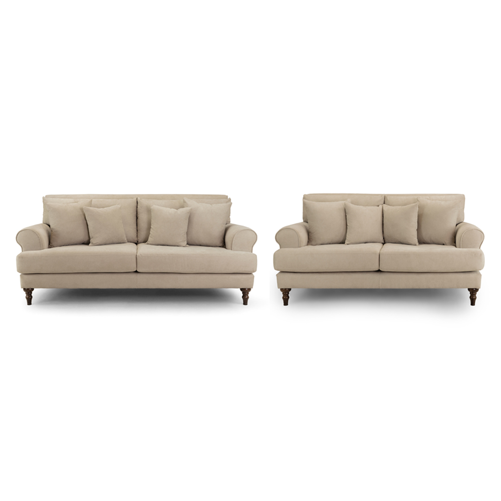 Summerfield Fabric 3+2 Seater Sofa Set In Beige