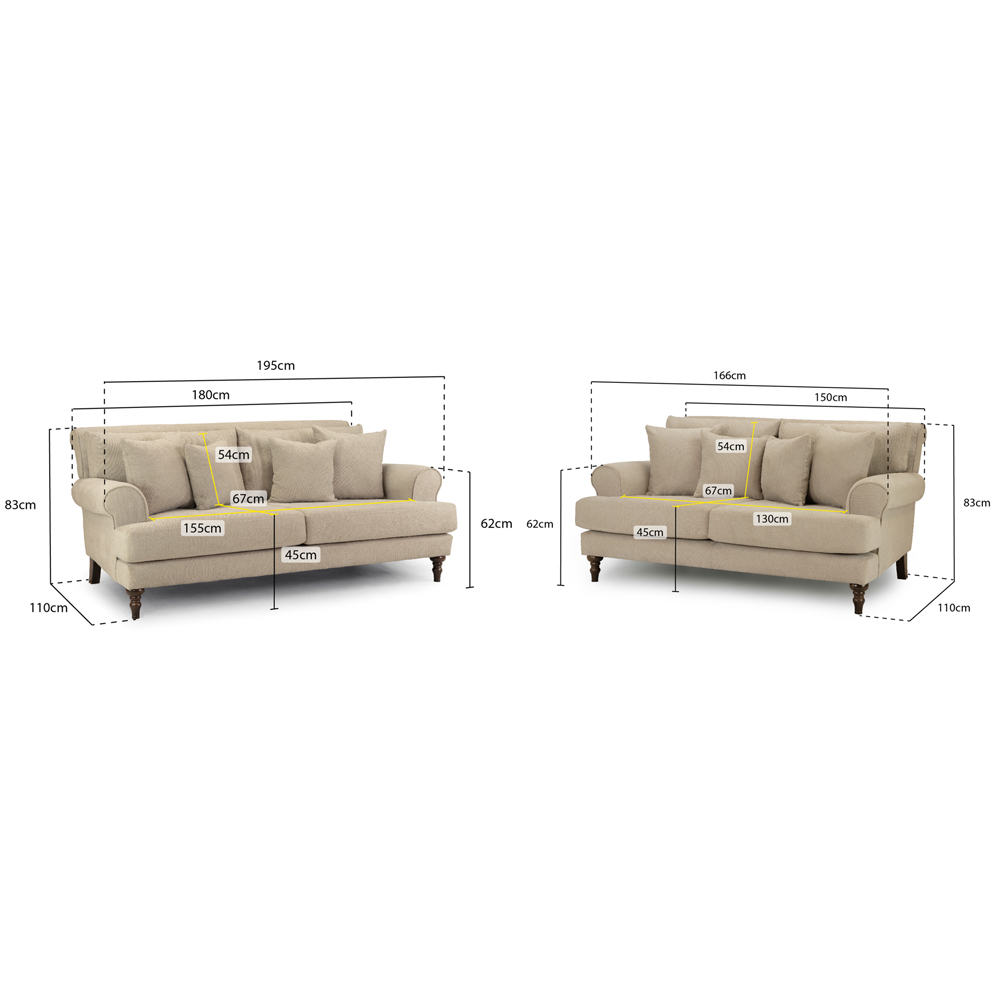 Summerfield Fabric 3+2 Seater Sofa Set In Beige