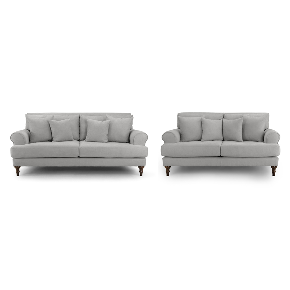 Summerfield Fabric 3+2 Seater Sofa Set In Grey