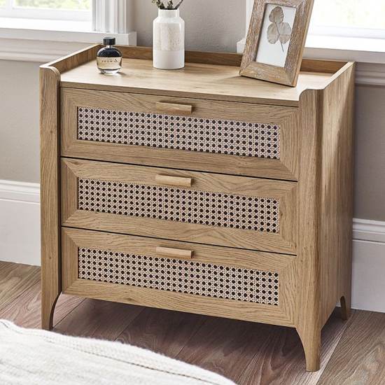 Product photograph of Sumter Wooden Chest Of 3 Drawers In Oak from Furniture in Fashion