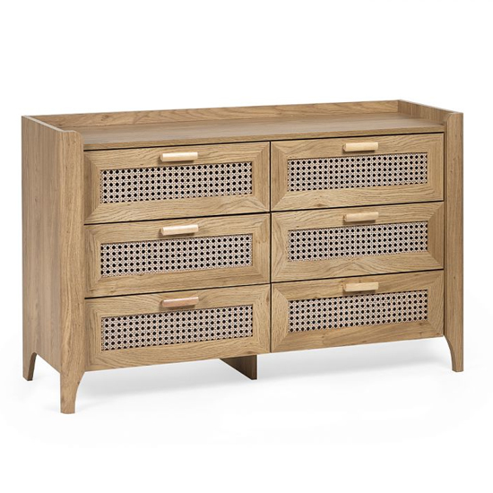 Sumter Wooden Chest Of 6 Drawers Wide In Oak