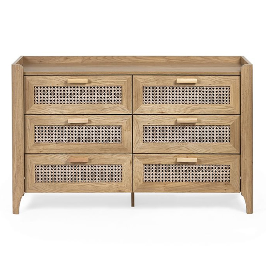 Sumter Wooden Chest Of 6 Drawers Wide In Oak