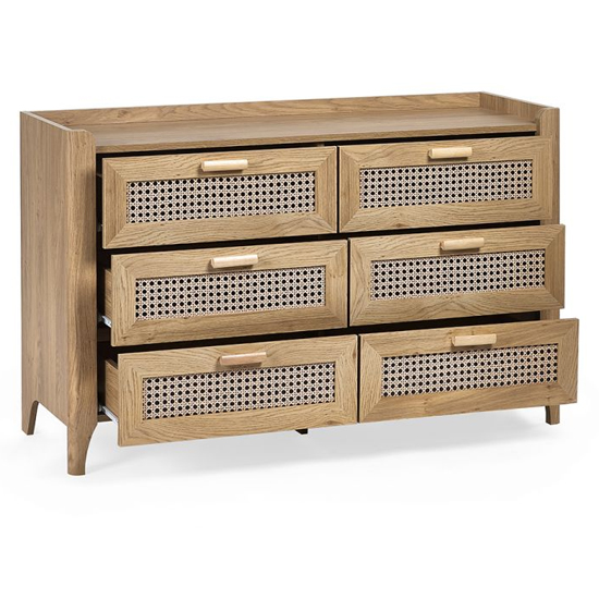 Sumter Wooden Chest Of 6 Drawers Wide In Oak