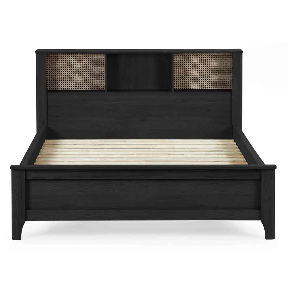 Sumter Wooden Double Bed in Black Ash