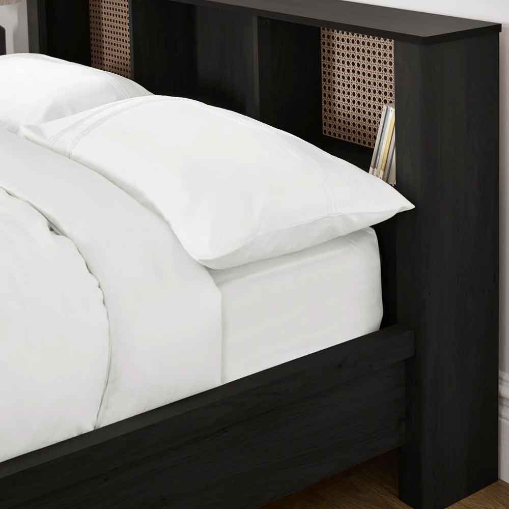 Sumter Wooden Double Bed in Black Ash